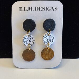 Black, White, and Brown Earrings